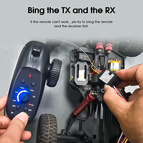 2.4ghz RC Controller 4CH Remote and Receiver Digital Radio Transmitter for RC Car Boat Tank (Updated Version)