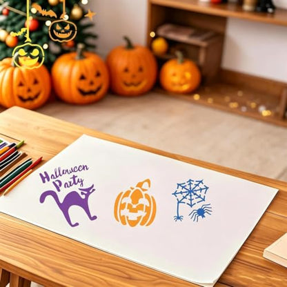 Halloween Painting Stencils, 30Pcs 12Inch Plastic Templates for Painting - size: 12 Inch Halloween Stencils