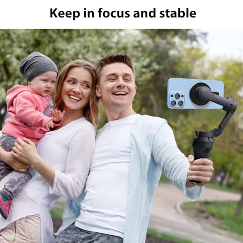 Magnetic Ring Holder Phone Mount for DJI Osmo Mobile 8P 8 7P 7 6 SE OM 5 4 - color: Black