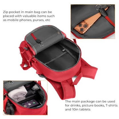 ArcEnCiel 10L/20L Mini X-Small Tactical Backpack MOLLE Daypack Gear Pack Camping Bag with Patch - color: Red, size: 10L