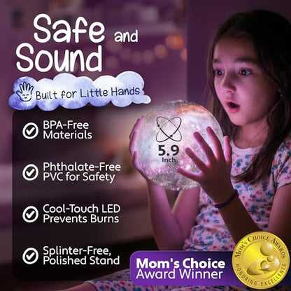 Mind-Glowing Galaxy Moon Lamp, 16 Colors, Touch/Remote Control (5.9 inch) - color: Galaxy, size: 5.9 Inch