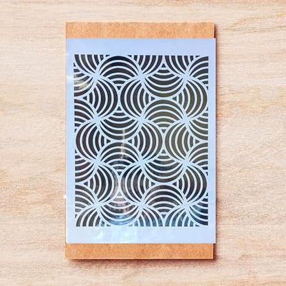 TIAMECH A4 Reusable Wavy Lines Geometric Stencil for Painting - style: Geometry Wavy Lines