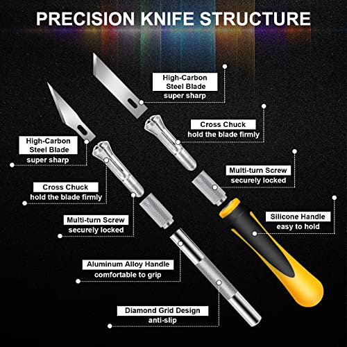 DIYSELF 16-Piece Craft Knife Kit, Exacto Knife Set with 20PCS Exacto Knife Blades 11