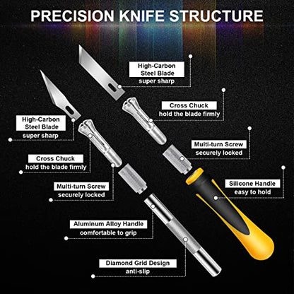 DIYSELF 16-Piece Craft Knife Kit, Exacto Knife Set with 20PCS Exacto Knife Blades 11