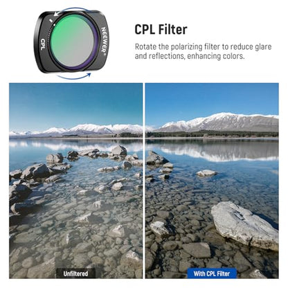 NEEWER Magnetic CPL Filter Compatible with DJI Osmo Pocket 3 / Pocket 4 / Xtra Muse, Circular Polarizer Filter Action Camera Accessories Kit with 2 Screen Protectors - style: CPL