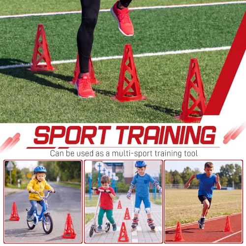 Tuanse Training Cones for Soccer Agility Drills - color: Red