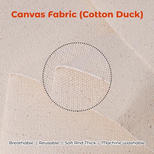3 Yards Natural Cotton Canvas Duck Fabric for Arts & Crafts, Backings, Covers, 60 Inches Wide, 7 oz,