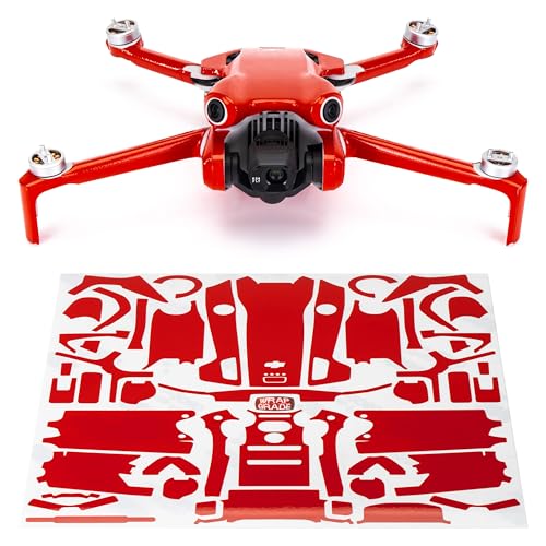 WRAPGRADE Skin Stickers Compatible with DJI Mini 4 Pro | Full Wrap (Super Red) - color: Super Red