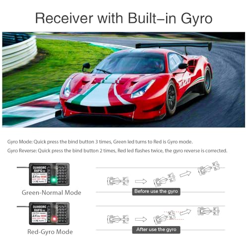 DUMBORC X6 2.4GHz 6CH RC Radio Transmitter and Receiver X6FG(Built-in Gyro)