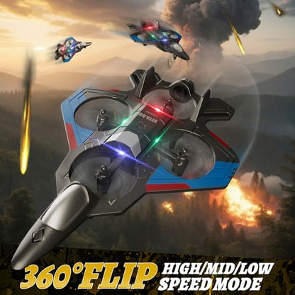 4DRC RC Planes Remote Control Airplanes for Kids, Foam Remote Control Planes for Kids Adults Beginners, Remote Control Helicopter Fighter Jet Drones for Kids Adults, 360° Flip Easy to Fly - color: Black-2batteries