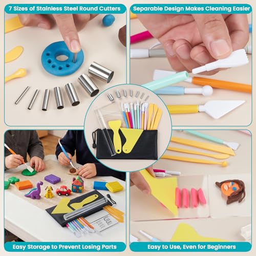 Amrules 25 Pcs Polymer Clay Sculpting Tools Kit for Adults - color: Circlecutter-25Pcs