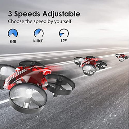 Mini Drone for Kids & Beginners, Indoor RC Nano Helicopter Quadcopter - color: Red