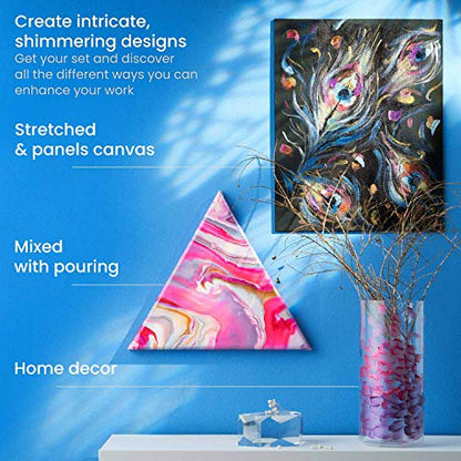 ARTEZA Metallic Acrylic Paint, 8 Jewel Colors, 4.06 oz Tubes For Painting - style: 8 x 120ml (4.06 fl oz) Jewel