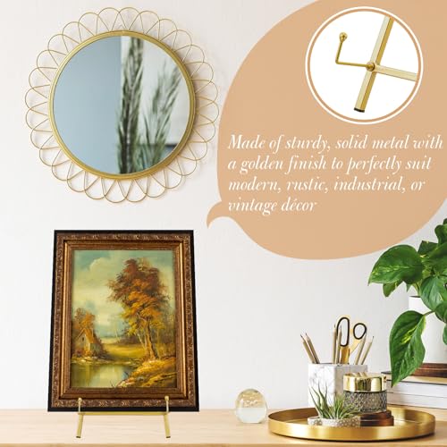 Leinuosen 1 Pcs Metal Tabletop Easel Stand, Tripod Display, Gold - color: Gold