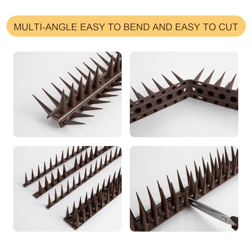 OFFO Physical Bird Barrier Spikes, Architectural Protection for Ledges and Sills, Covers 22 Feet(6.7m), Brown - color: Brown, size: 22 Feet