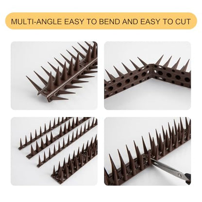 OFFO Physical Bird Barrier Spikes, Architectural Protection for Ledges and Sills, Covers 22 Feet(6.7m), Brown - color: Brown, size: 22 Feet