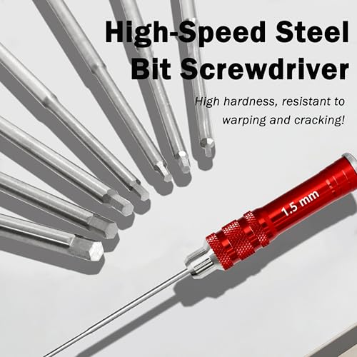 Hex Driver Set 7PCS 0.9 1.27 1.3 1.5 2.0 2.5 3.0mm RC Tool Kit - color: 7pcs Screwdrivers（red）