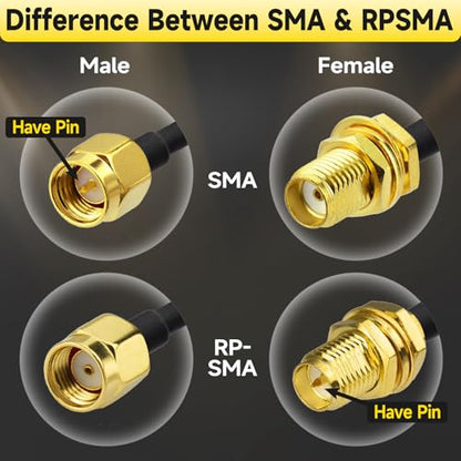 Superbat SMA Male to SMA Female Bulkhead Mount Antenna Extension Cable 5m - size: 16.4ft
