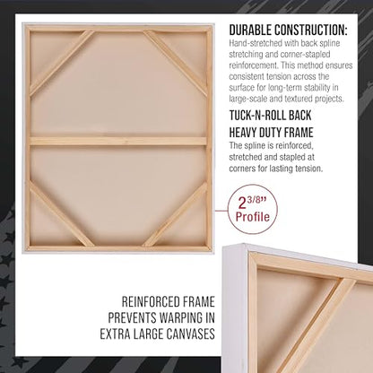 U.S. Art Supply Stretched Canvas for Painting 48" x 60" 2-3/8" Extra Deep - size: 48" x 60"