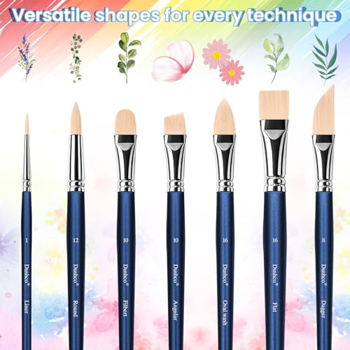 Watercolor Brushes Professional, Artist Paint Brushes Set, 12 Pieces - color: Royal Blue