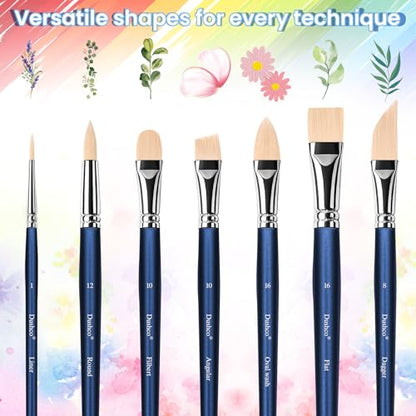 Watercolor Brushes Professional, Artist Paint Brushes Set, 12 Pieces - color: Royal Blue
