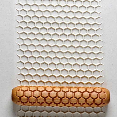 MKM Pottery Tools Wood Big Hand Rollers for Clay (BHR-58 Honeycomb) - color: BHR-58 Honeycomb