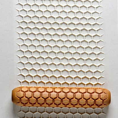 MKM Pottery Tools Wood Big Hand Rollers for Clay (BHR-58 Honeycomb) - color: BHR-58 Honeycomb