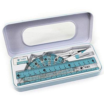 Adela 8 Pieces Student Math Geometry Tool Set Drawing Compass (05064Blue) - color: 05064blue