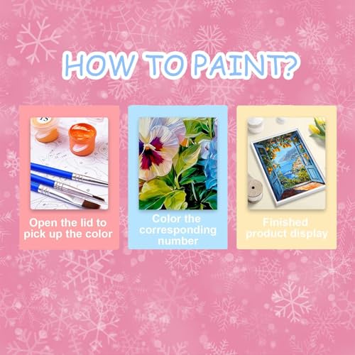 HITO Paint by Numbers Kit for Adults Seaside Scenery 16x20 Inch Frameless - color: Seaside Scenery