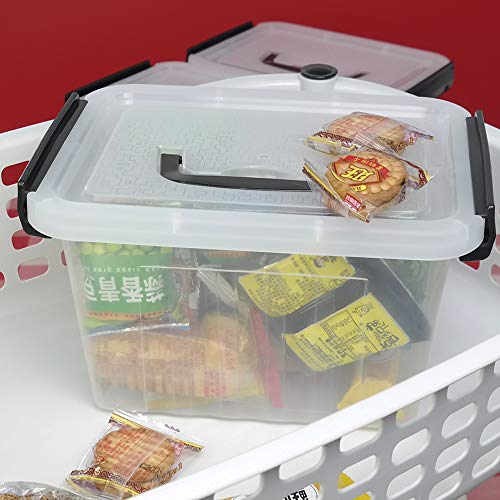 Asking Small Plastic Latching Box, Lidded Storage Bins, 6 Packs, 3 Quart - size: 3 L