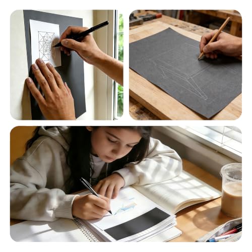 Hukiwow Carbon Paper for Tracing on Wood,Black 8.27”x11.69”（A4）,150 Sheet