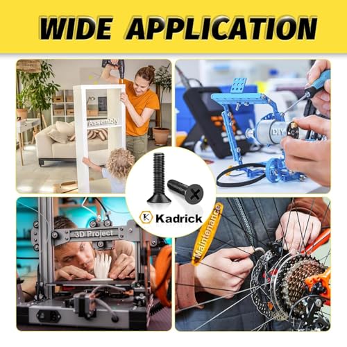 KADRICK 325Pcs M5 Countersunk Screw Kit,M5 Flat Head Bolts Nuts Washers - size: M5 325Pcs 8-30mm