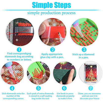 BOHADIY 5D Diamond Art Painting Kits for Beginners, Snowy Mountain Art Kits for Beginner,DIY River Flower Full Round Gem Crystal Art Paint by Diamond Home Wall Decor12X16inch
