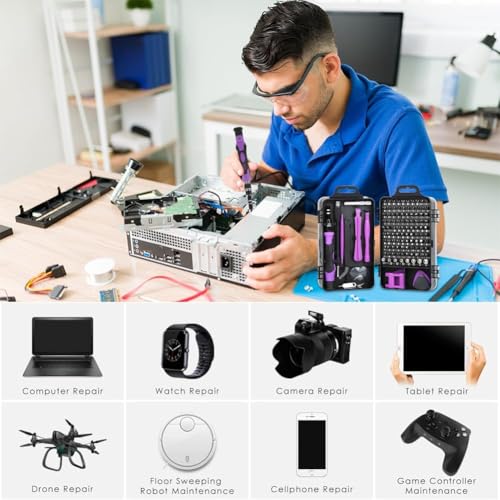 Precision Screwdriver Set, Professional Grade 115 in 1 Magnetic Repair Tool Kit for Electronics, Computer, iPhone, Laptop, Game Console, Watch, Eyeglasses, Modding, and DIY Projects