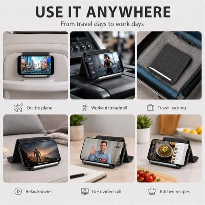 Foldable Silicone Aluminum Phone Holder, Folded into Any Shape - color: Black-1PCS