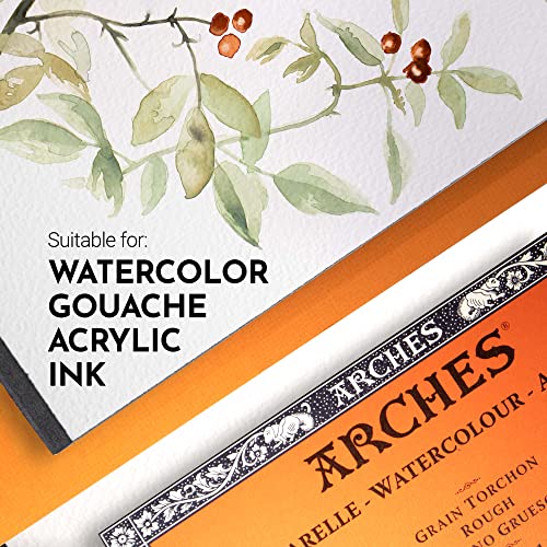 Arches Watercolor Paper Block, Rough, 7.9" x 7.9", 140 pound - size: 7.9"x7.9", style: Rough