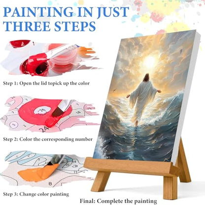 Jesus Paint by Numbers Kit for Adults Framed Canvas 12X16 in, Frameworkless - color: YH02829