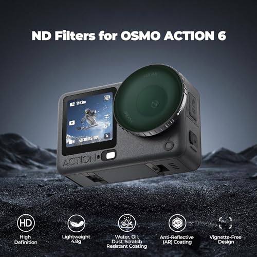 Freewell ND8, ND16, ND32, ND64 Standard Day Filter Set for Osmo Action 6 - style: Standard Day ND Kit