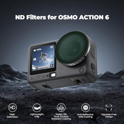 Freewell ND8, ND16, ND32, ND64 Standard Day Filter Set for Osmo Action 6 - style: Standard Day ND Kit