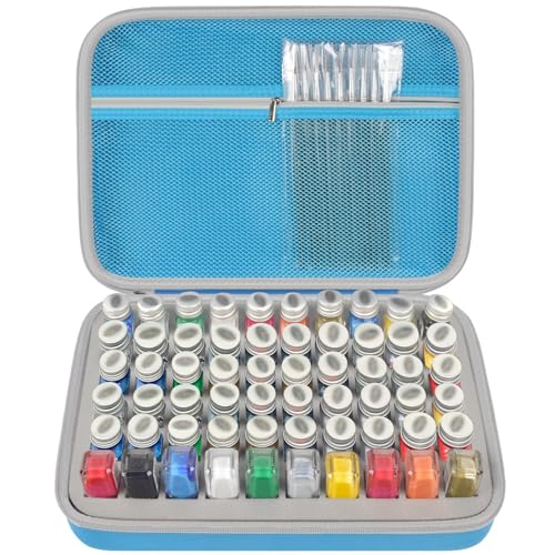 Model Paint Storage Case for Testors, Holds 60 Bottles, Paints Not Included - color: Blue