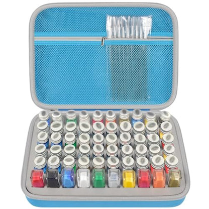 Model Paint Storage Case for Testors, Holds 60 Bottles, Paints Not Included - color: Blue