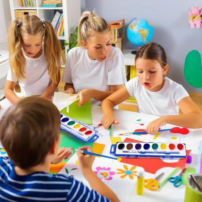 48 Pack Watercolor Paint Set Bulk for Kids, 8 Colors Washable Water Colors