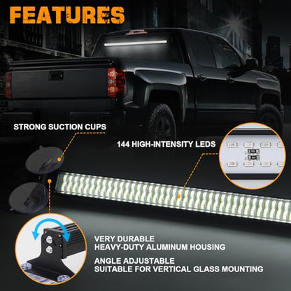 XRIDONSEN 35 inch Traffic Advisor Light Bar 144 LED White strobe lights - color: White