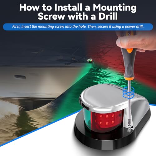 Boat Light, Lights for Boat,Navigation Light with Red Green LED 12V 2 Pack - size: Silver 2 Pack