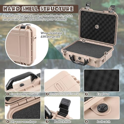 Relaxweex 14.3 x 11.4 x 4.5 Inch Hard Case, Grid Shell, Tan - color: Tan, size: 14.3 x 11.4 x 4.5 Inch, style: Grid Shell
