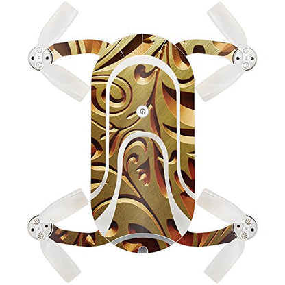 MightySkins Skin Compatible with ZEROTECH Dobby Pocket Drone – Mosaic Gold | Protective, Durable, and Unique Vinyl Decal wrap Cover | Easy to Apply, Remove, and Change Styles | Made in The USA - color: Mosaic Gold