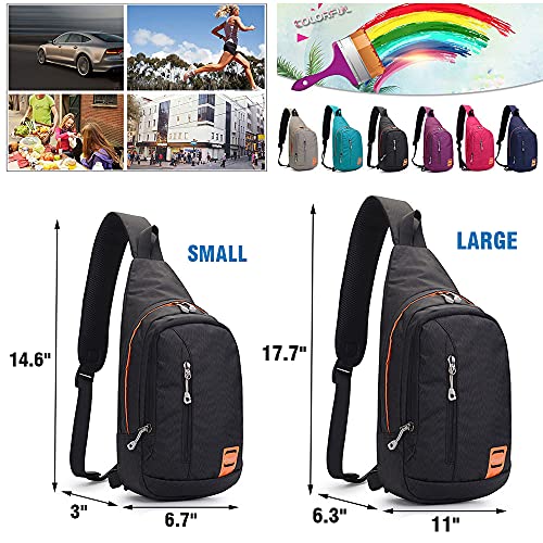 Peicees Small Sling Backpack Waterproof Unisex Shoulder Bag Chest Crossbody Daypack - color: 2_blue, size: Small