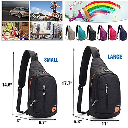 Peicees Small Sling Backpack Waterproof Unisex Shoulder Bag Chest Crossbody Daypack - color: 2_blue, size: Small