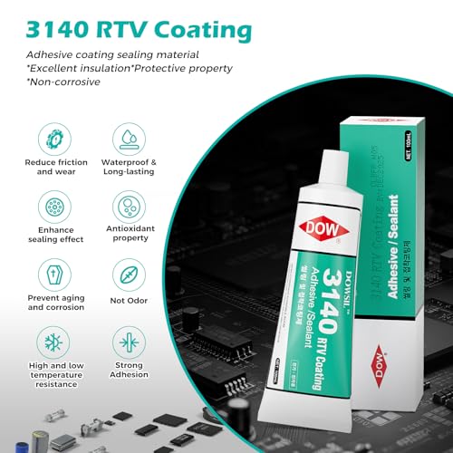 3140 RTV Coating 100ml Adhesive Sealant Translucent Clear Binding Agents Electrical Industry and Electronics,Good Flowability, Good Flame Resistance, Dow Corning 3140