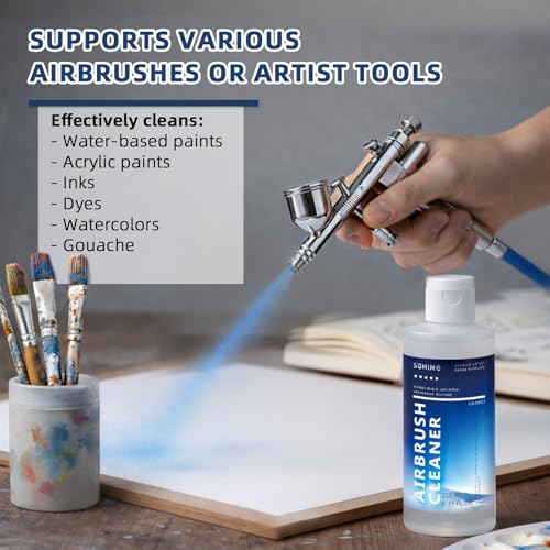 Somime 8.45 fl oz(250ml) Airbrush Cleaner, Fast Acting Cleaning Solution - size: 8.45 fl oz